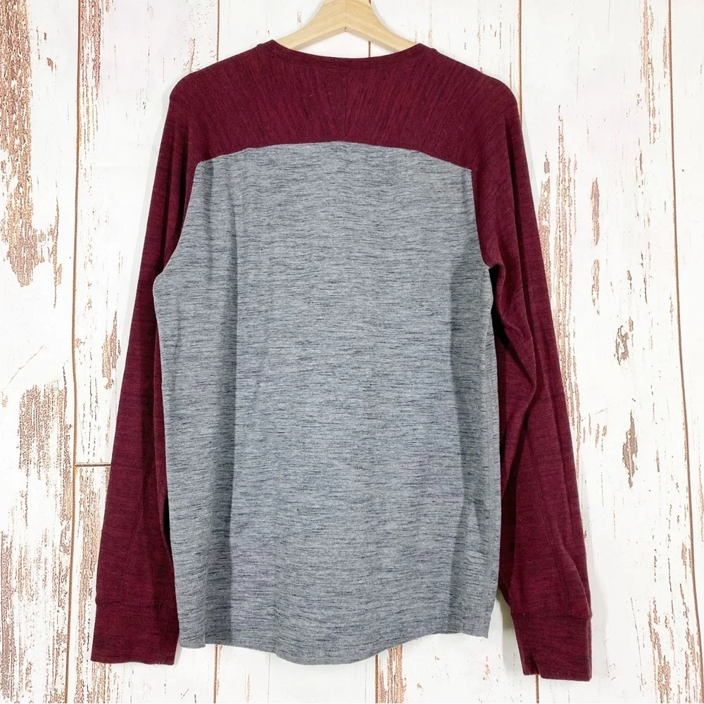 American Eagle Outfitters AEO Maroon Gray Crew Neck Raglan Long Sleeves M - Picture 5 of 10